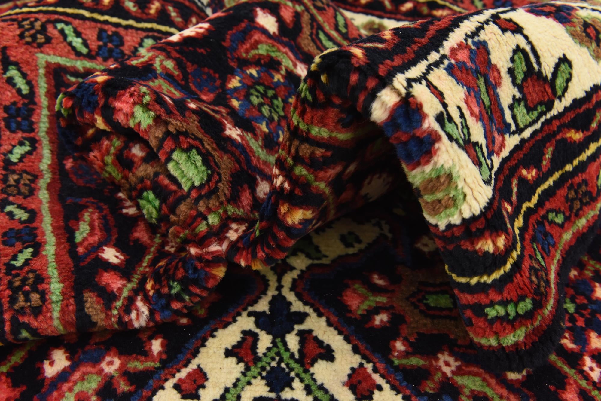 3' 7 x 10' 5 Hand Knotted Hossainabad Persian Wool Runner Rug