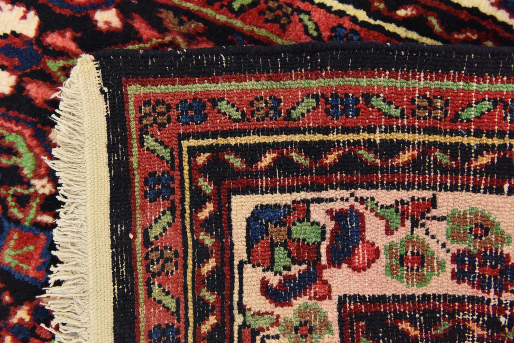 3' 7 x 10' 5 Hand Knotted Hossainabad Persian Wool Runner Rug