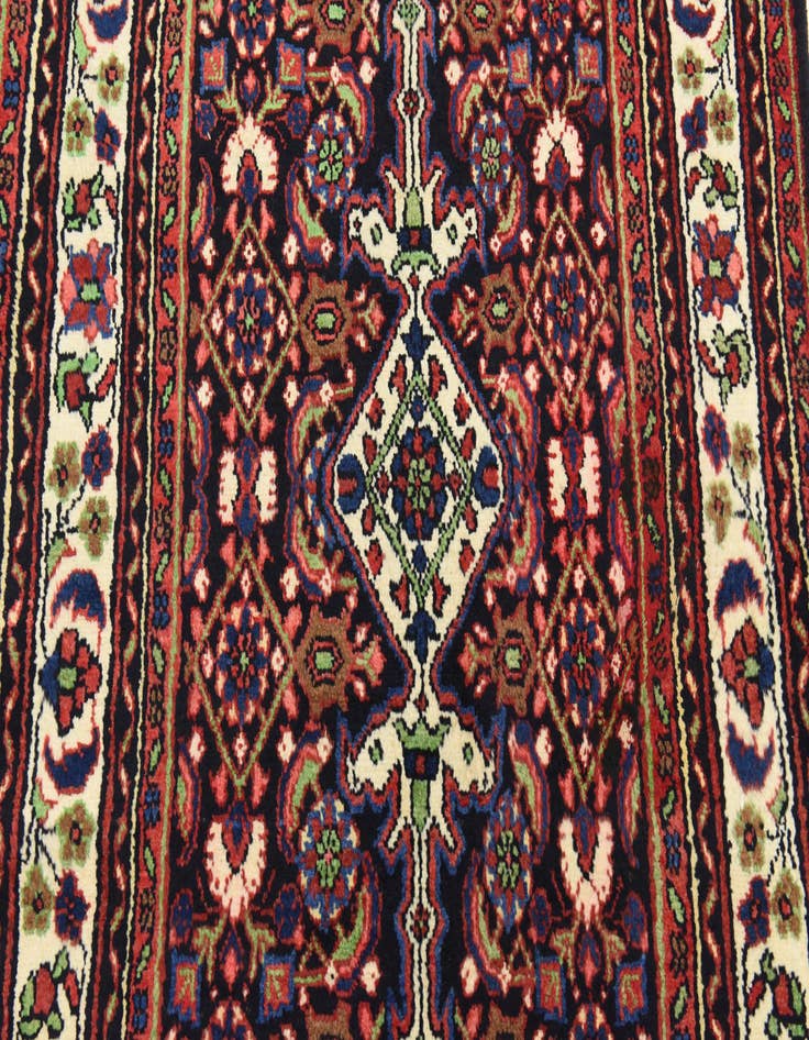 Detail image of 3' 7 x 10' 5  Hand Knotted Hossainabad Persian Wool Runner Rug