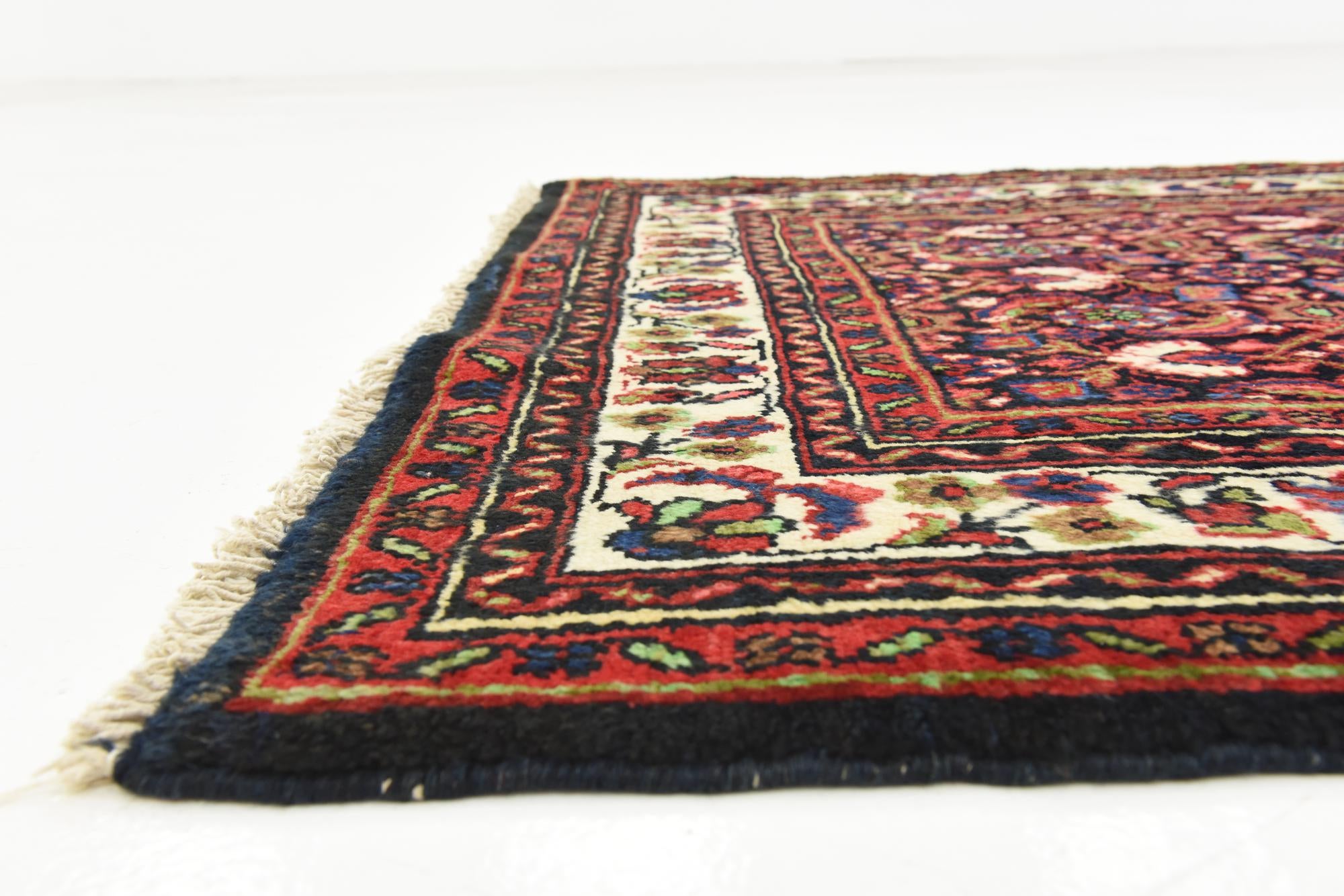 3' 7 x 10' 5 Hand Knotted Hossainabad Persian Wool Runner Rug
