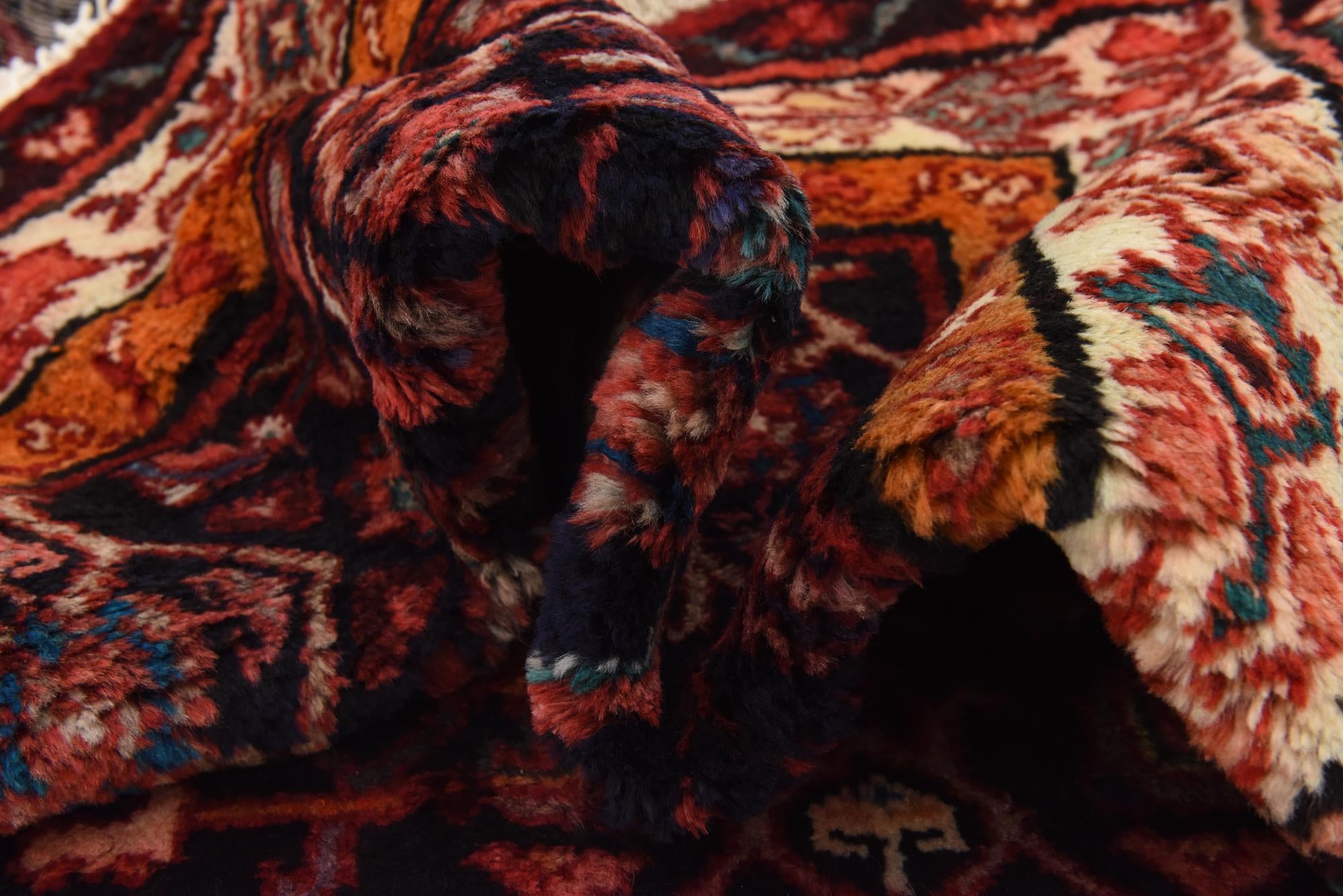 3' 7 x 10' 3 Hand Knotted Hossainabad Persian Wool Runner Rug