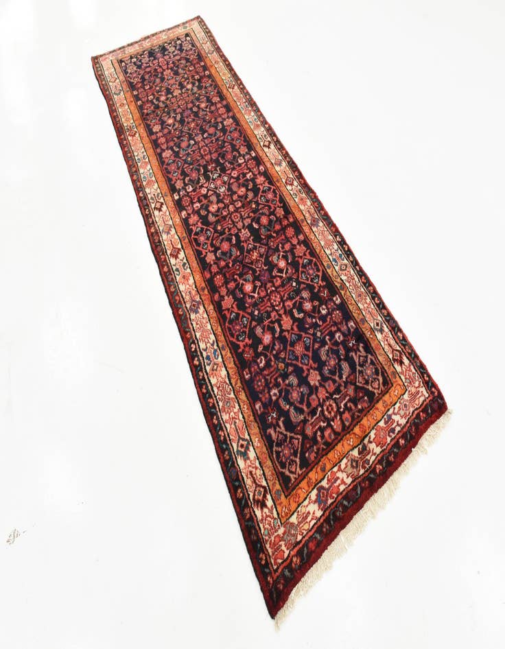 Detail image of 3' 7 x 10' 3  Hand Knotted Hossainabad Persian Wool Runner Rug