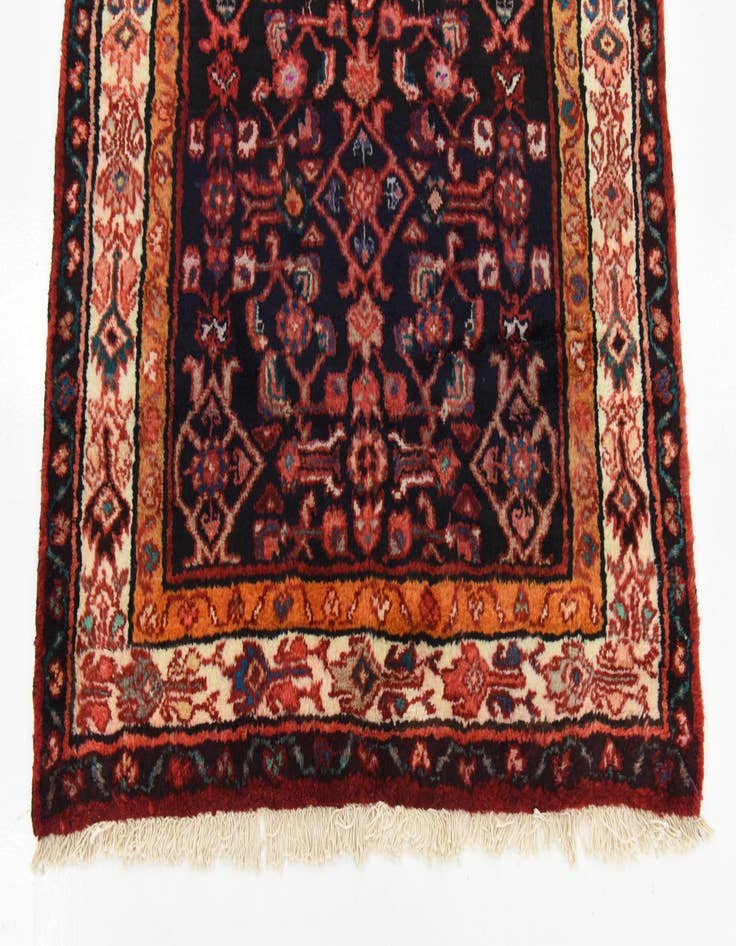 Detail image of 3' 7 x 10' 3  Hand Knotted Hossainabad Persian Wool Runner Rug