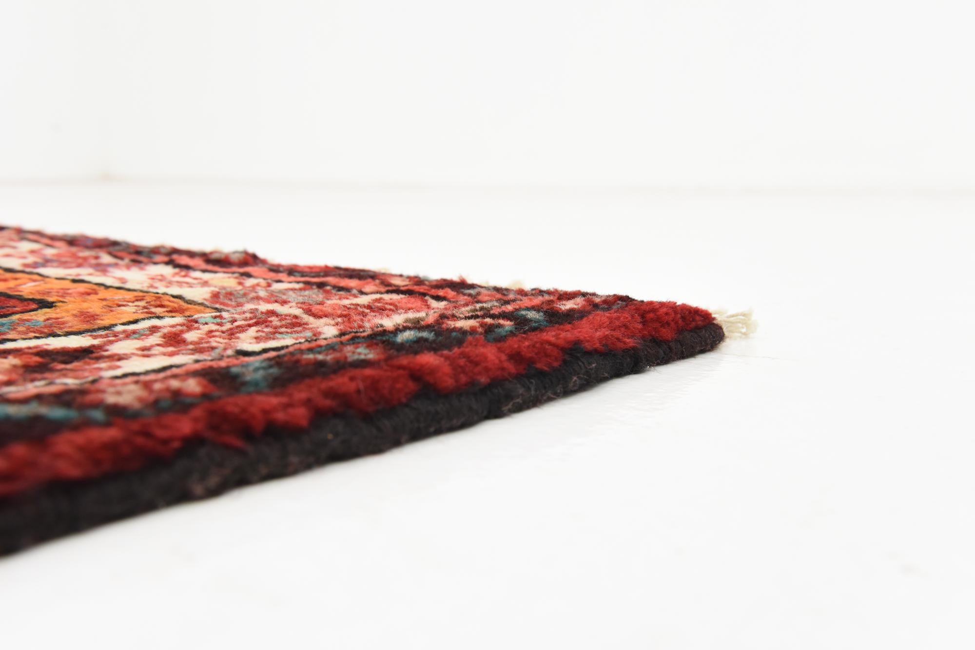 3' 7 x 10' 3 Hand Knotted Hossainabad Persian Wool Runner Rug