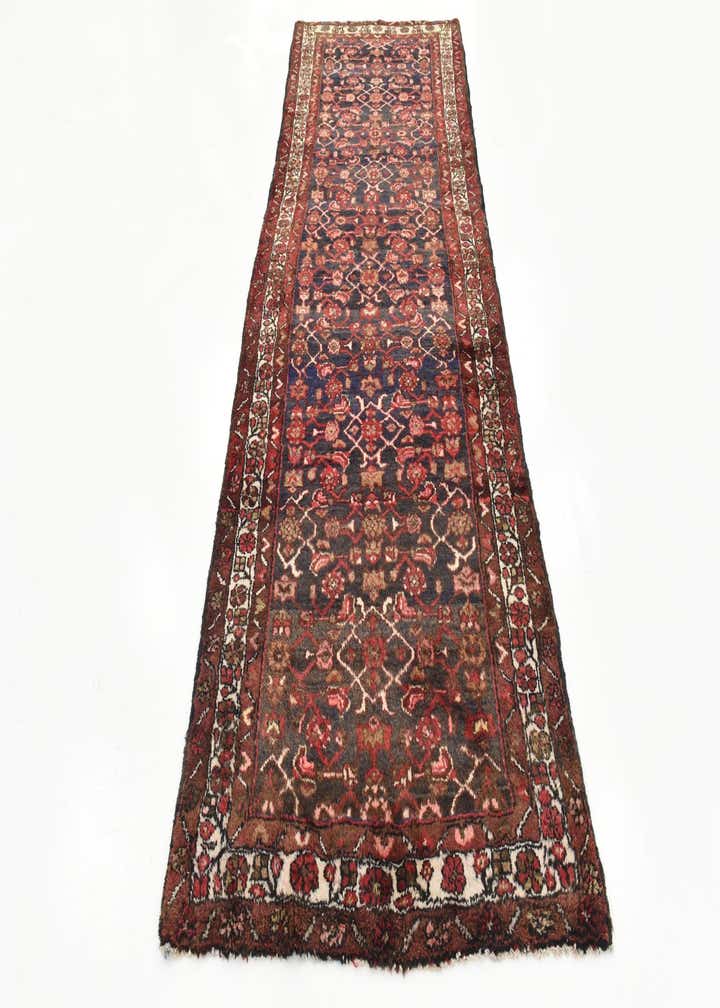 3' 6 x 9' 8 Hand Knotted Hossainabad Persian Wool Runner Rug
