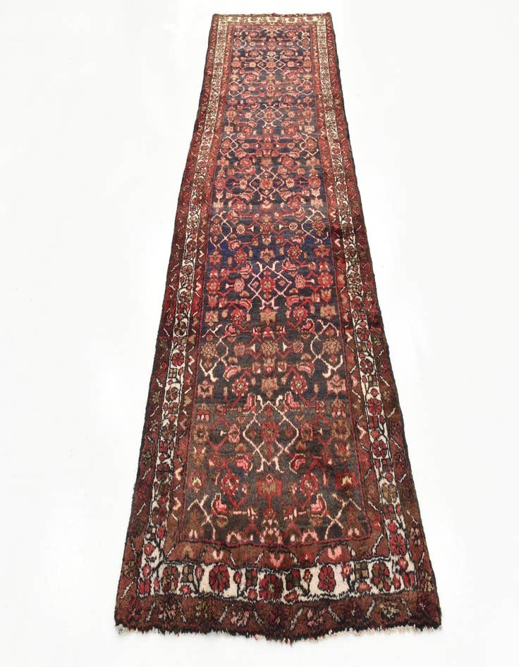 Detail image of 3' 6 x 9' 8 Hand Knotted Hossainabad Persian Wool Runner Rug