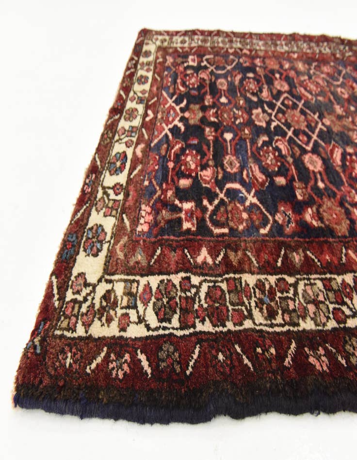 Detail image of 3' 6 x 9' 8 Hand Knotted Hossainabad Persian Wool Runner Rug