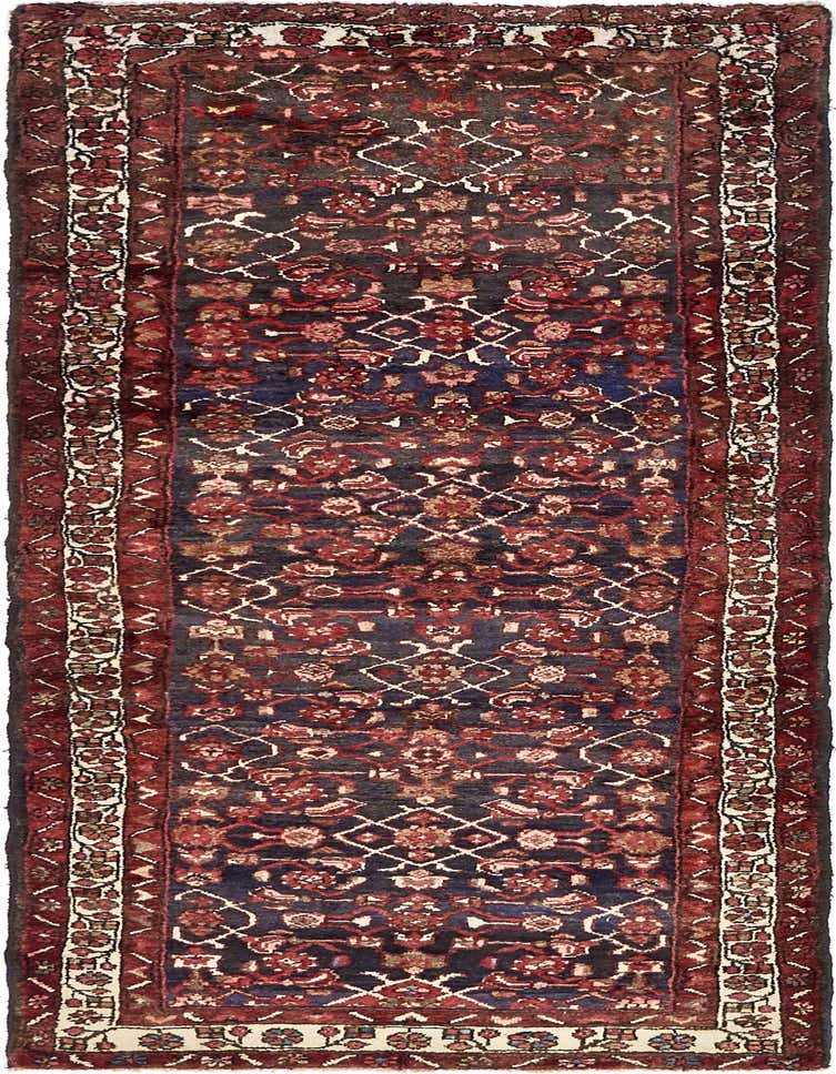 3' 6 x 9' 8 Hand Knotted Hossainabad Persian Wool Runner Rug