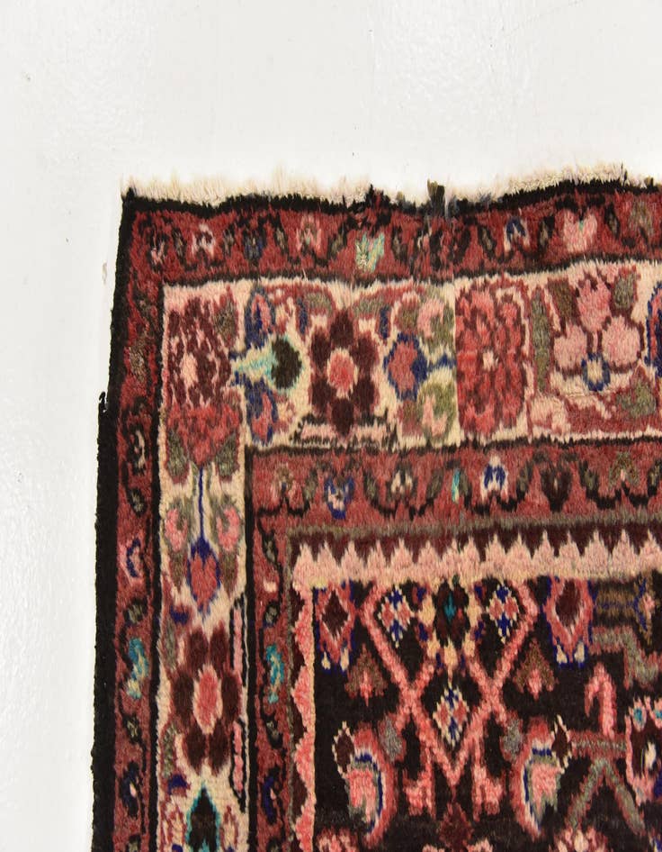 Detail image of 3' 6 x 9' 6 Hand Knotted Hossainabad Persian Wool Runner Rug