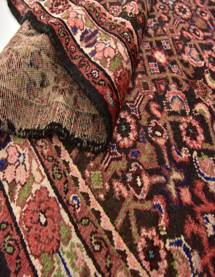 Detail image of 3' 6 x 9' 6 Hand Knotted Hossainabad Persian Wool Runner Rug