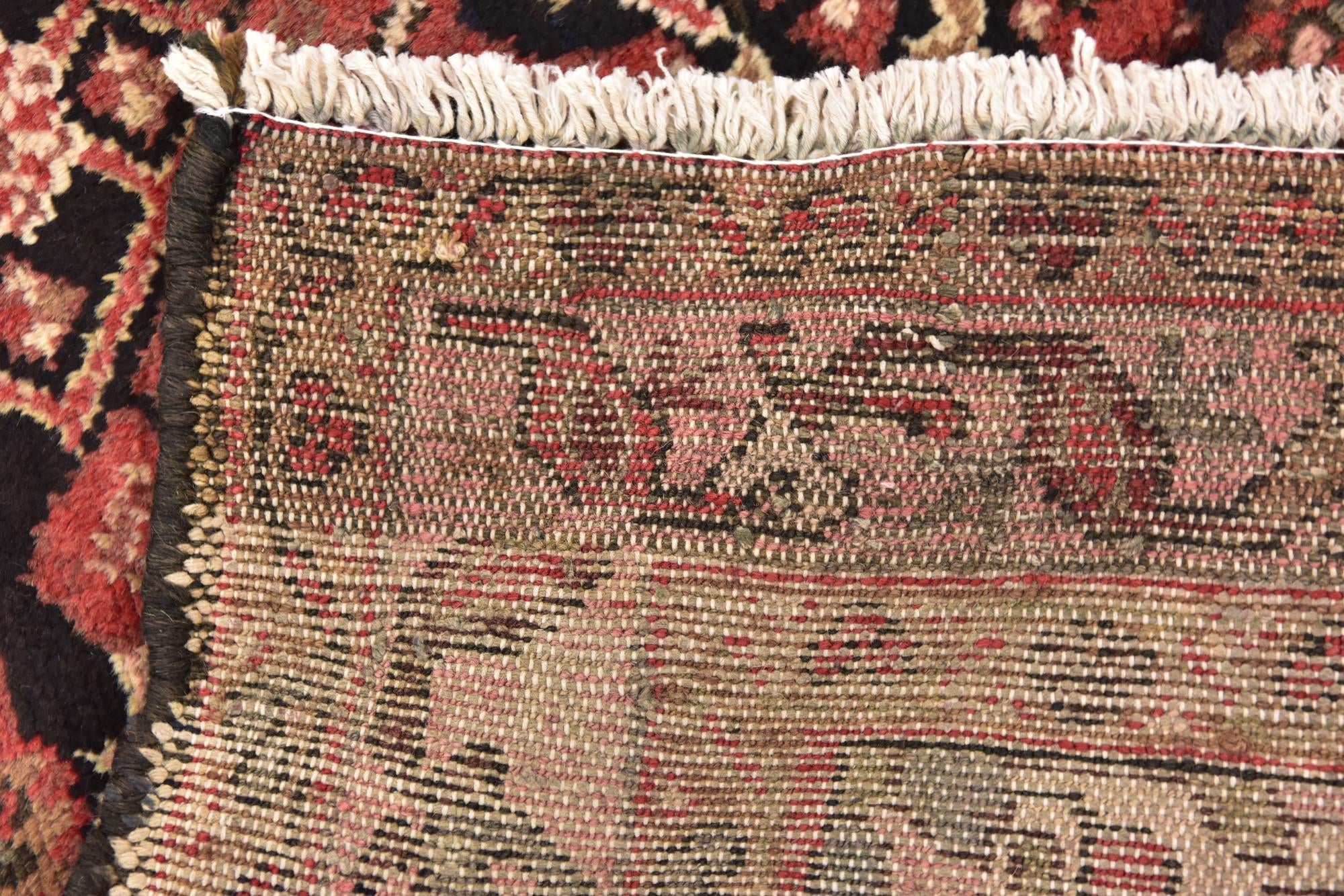 3' 9 x 10' 2 Hand Knotted Hossainabad Persian Wool Runner Rug