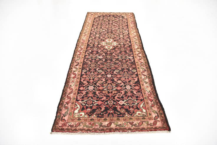 Detail image of 3' 9 x 10' 2 Hand Knotted Hossainabad Persian Wool Runner Rug