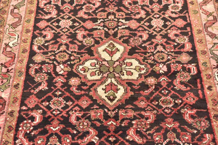 3' 9 x 10' 2 Hand Knotted Hossainabad Persian Wool Runner Rug