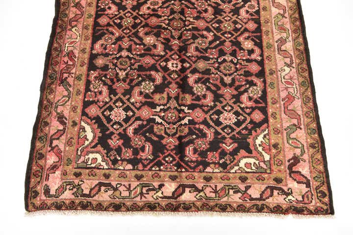 3' 9 x 10' 2 Hand Knotted Hossainabad Persian Wool Runner Rug