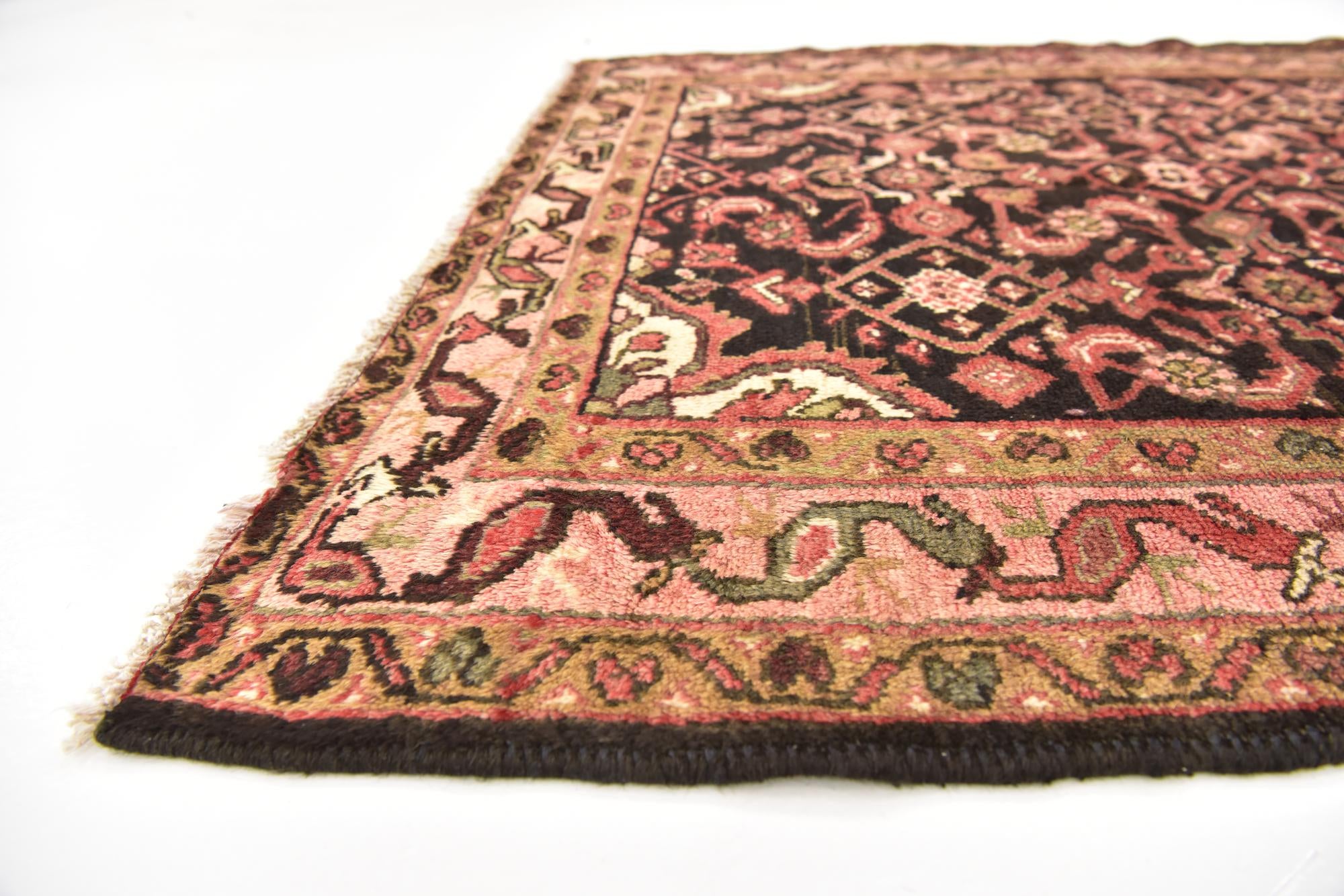3' 9 x 10' 2 Hand Knotted Hossainabad Persian Wool Runner Rug