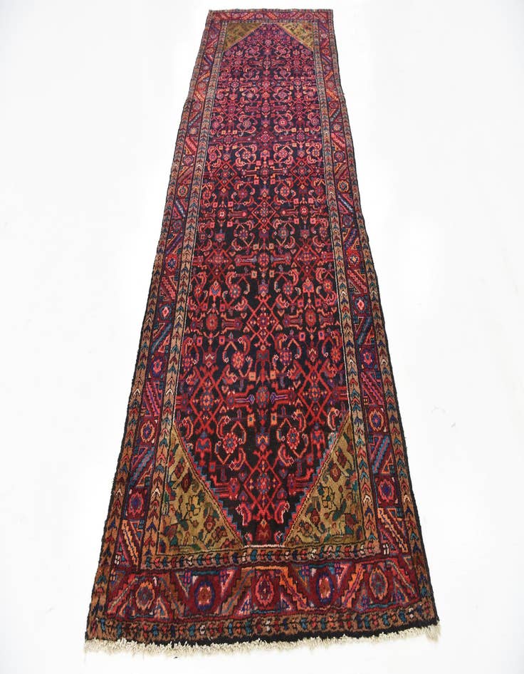 Detail image of 3' 11 x 10'  Hand Knotted Hossainabad Persian Wool Runner Rug