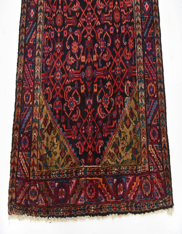 Detail image of 3' 11 x 10'  Hand Knotted Hossainabad Persian Wool Runner Rug