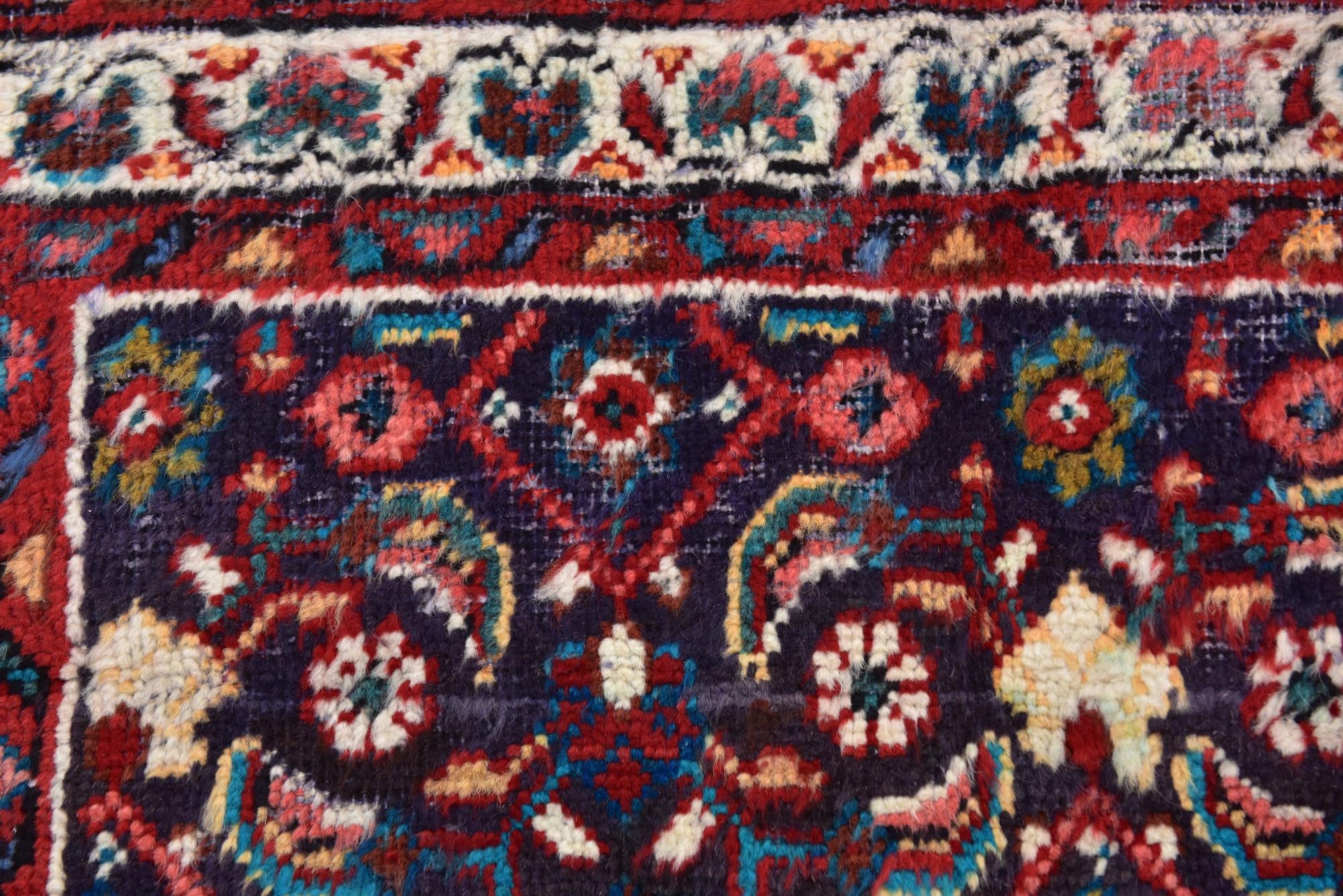 105cm x 310cm anudado a mano Hossainabad Alfombra Persa Lana Pasillera
