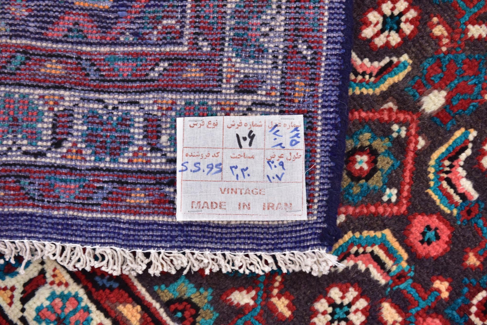 105cm x 310cm anudado a mano Hossainabad Alfombra Persa Lana Pasillera