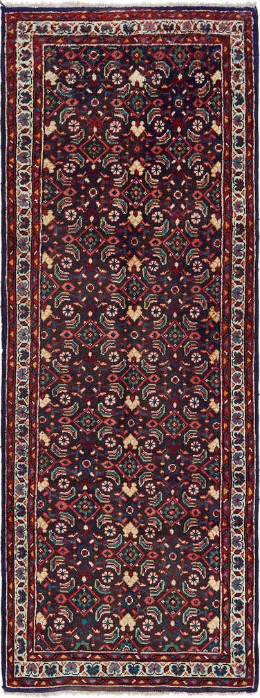 105cm x 310cm anudado a mano Hossainabad Alfombra Persa Lana Pasillera