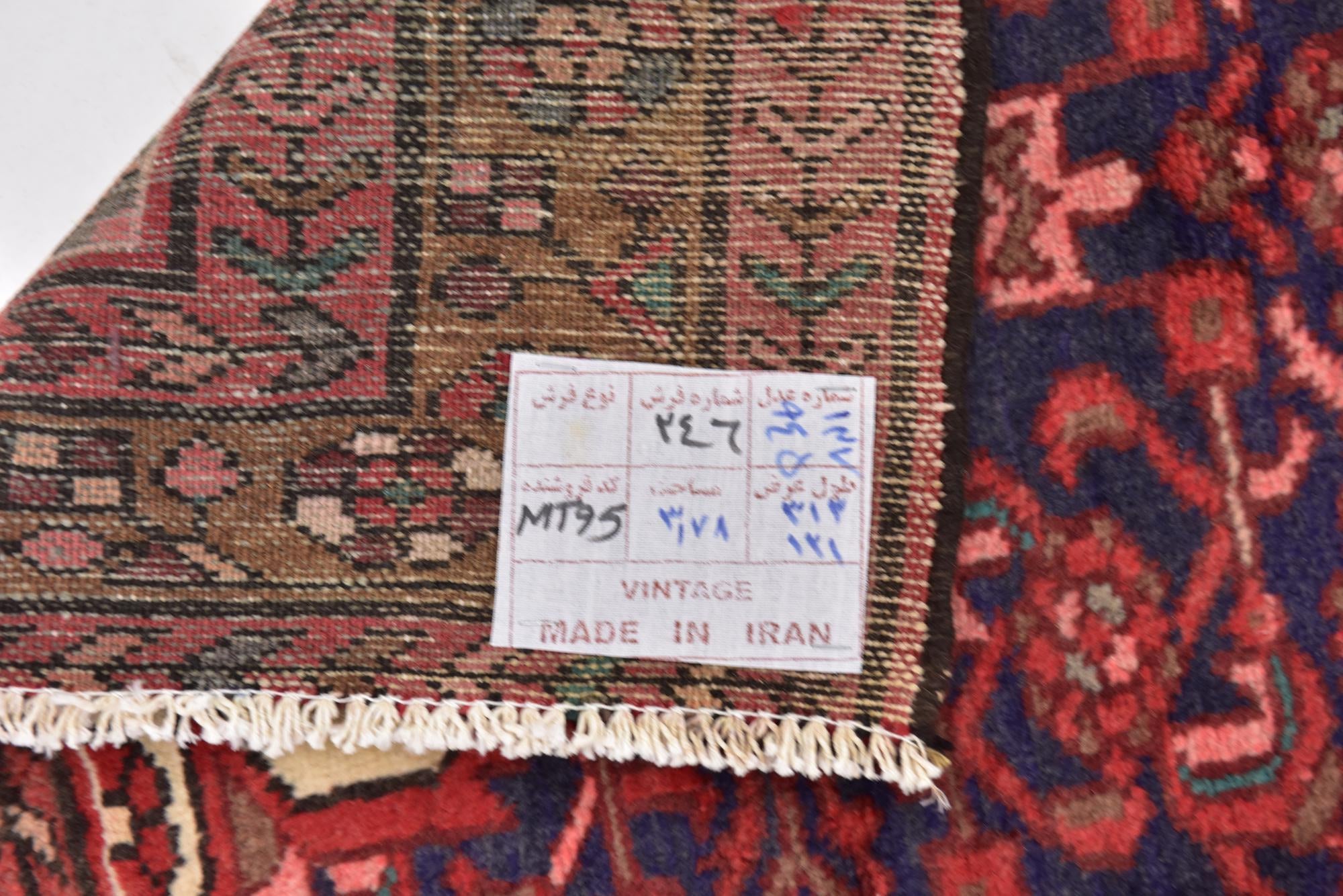 4' x 10' 2 Hand Knotted Hossainabad Persian Wool Runner Rug