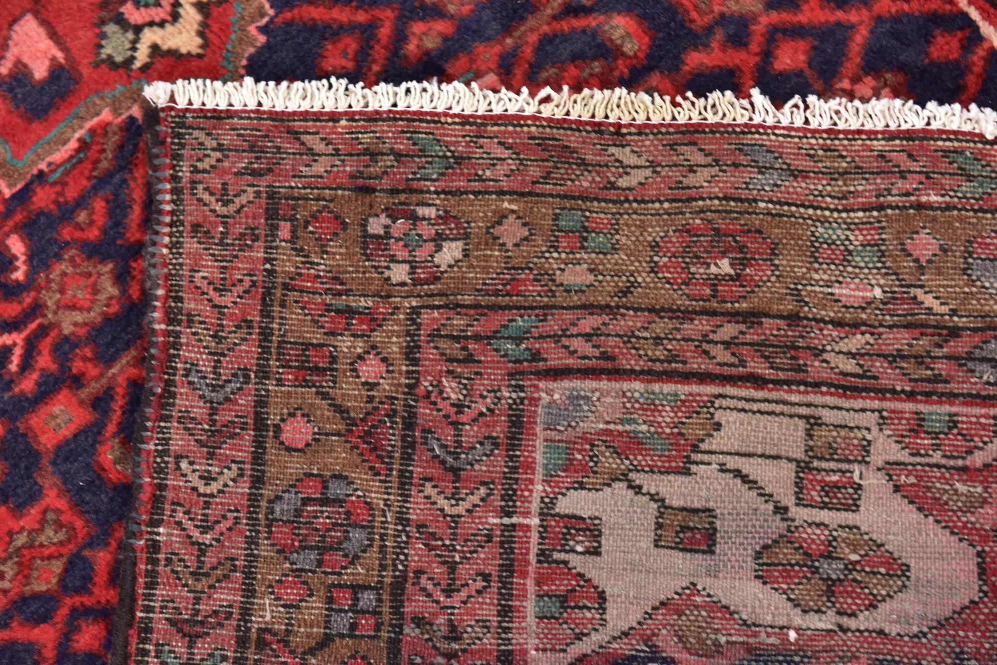 4' x 10' 2 Hand Knotted Hossainabad Persian Wool Runner Rug