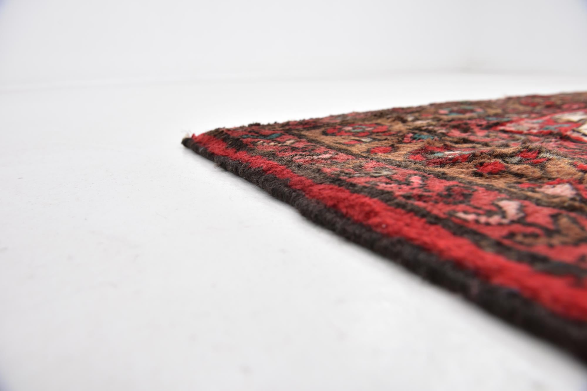 4' x 10' 2 Hand Knotted Hossainabad Persian Wool Runner Rug