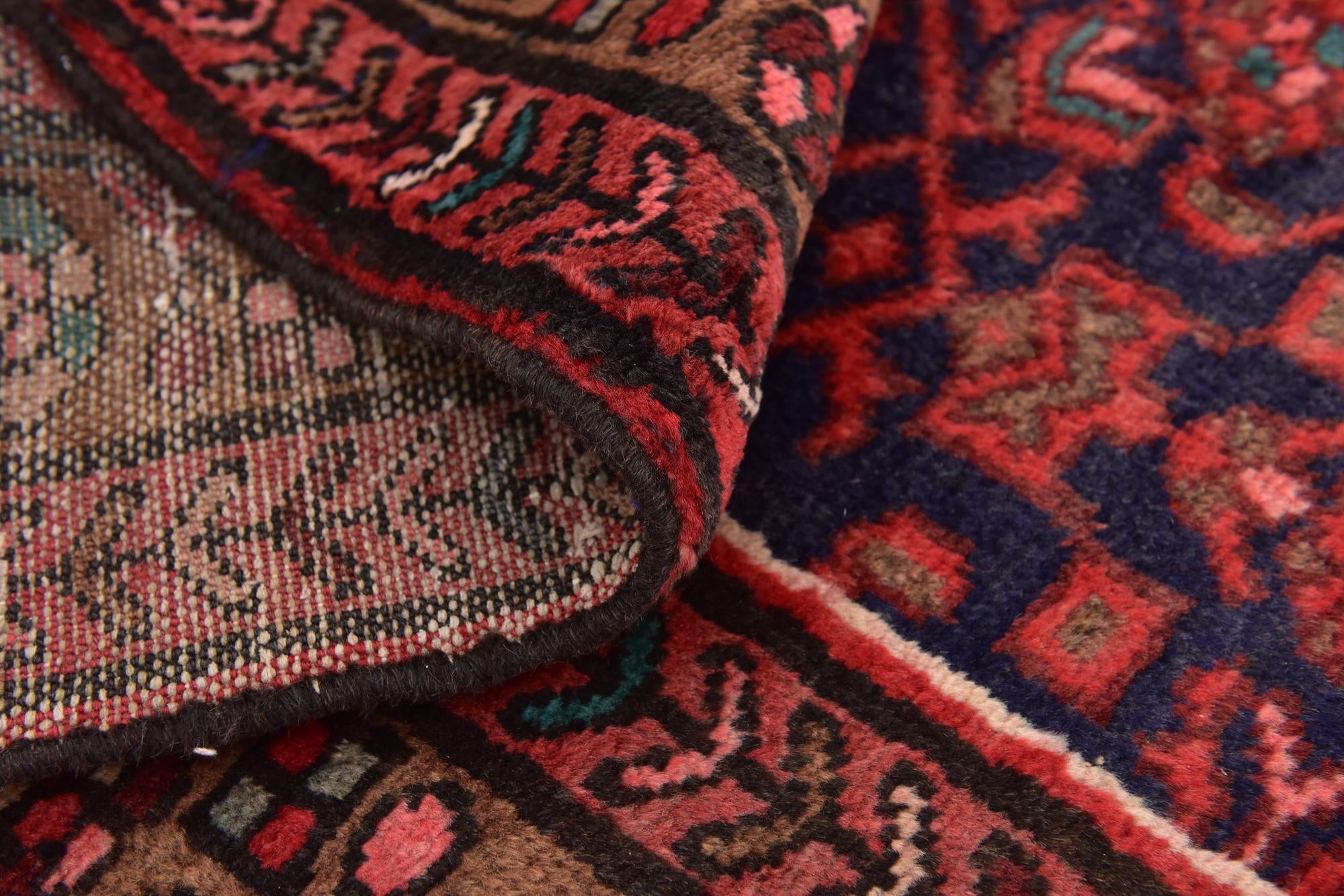 4' x 10' 2 Hand Knotted Hossainabad Persian Wool Runner Rug
