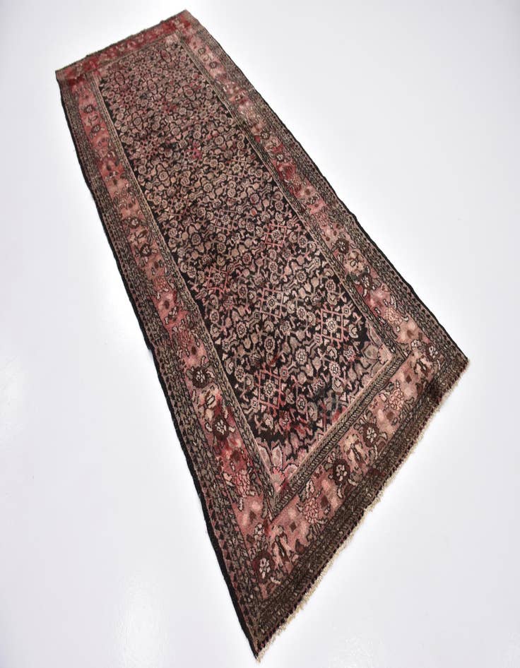 Detail image of 4' 2 x 10' 3 Hand Knotted Hossainabad Persian Wool Runner Rug