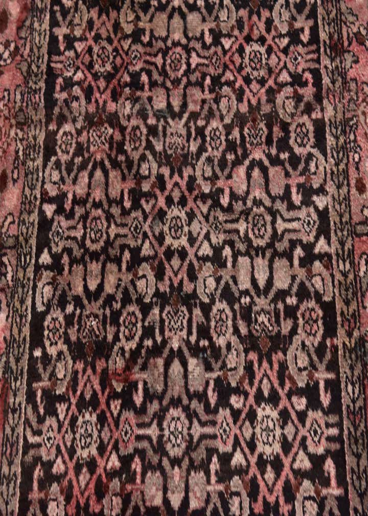 4' 2 x 10' 3 Hand Knotted Hossainabad Persian Wool Runner Rug