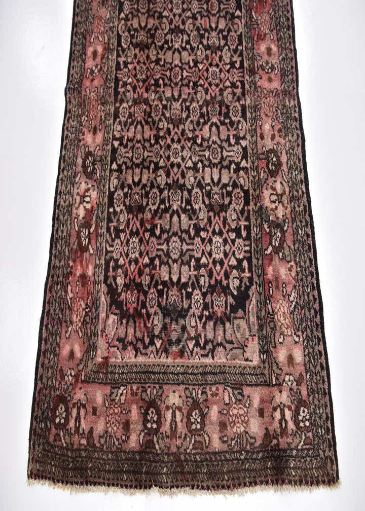 4' 2 x 10' 3 Hand Knotted Hossainabad Persian Wool Runner Rug