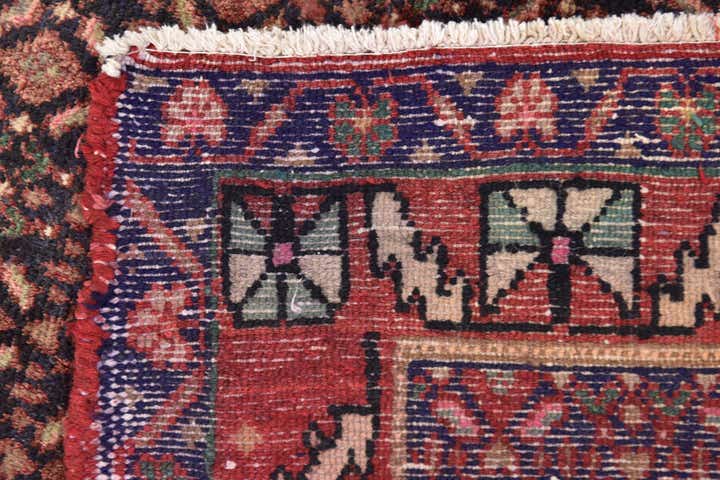 3' 9 x 8' 7 Hand Knotted Hossainabad Persian Wool Runner Rug