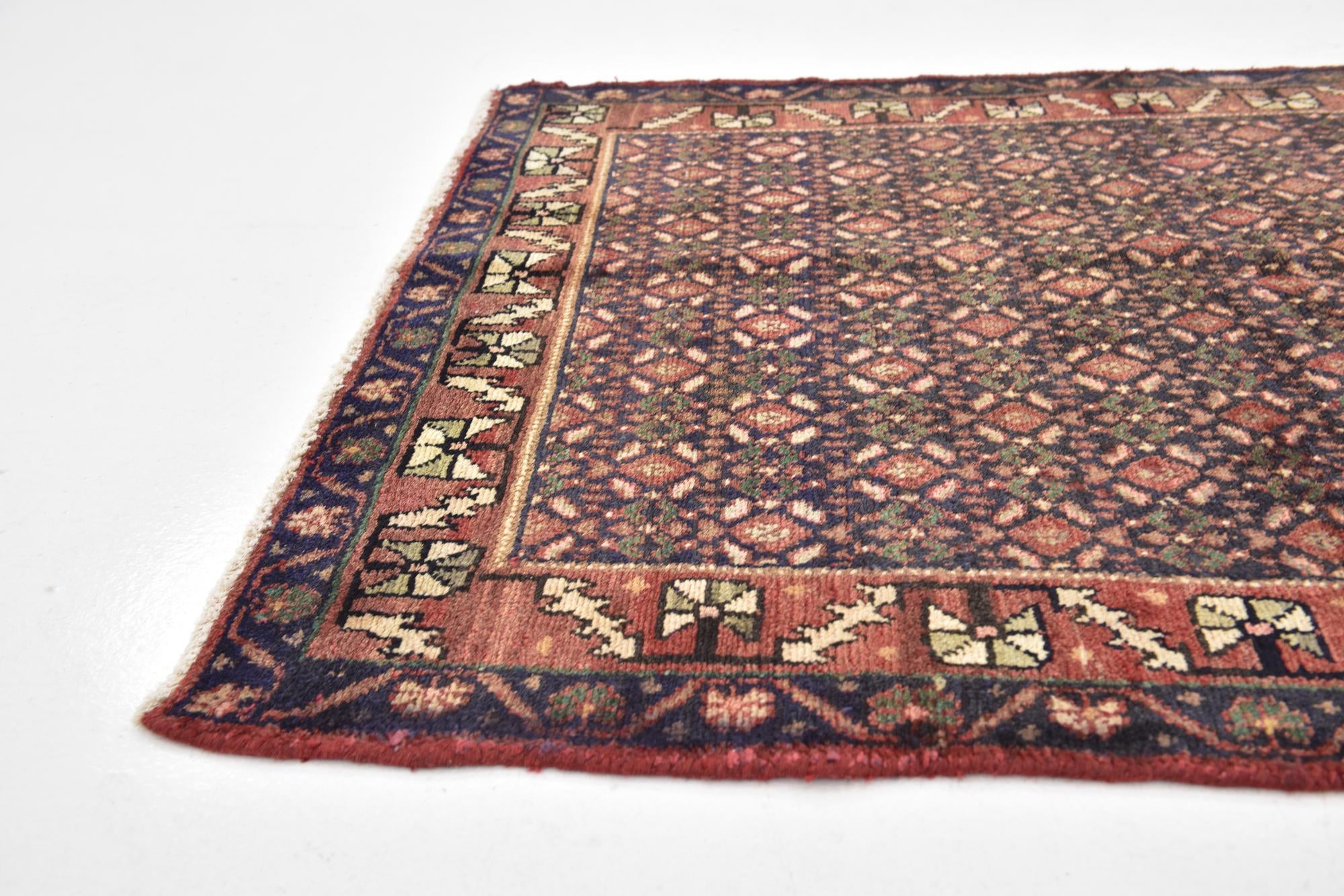 115cm x 260cm anudado a mano Hossainabad Alfombra Persa Lana Pasillera