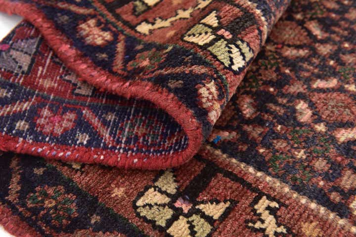 3' 9 x 8' 7 Hand Knotted Hossainabad Persian Wool Runner Rug