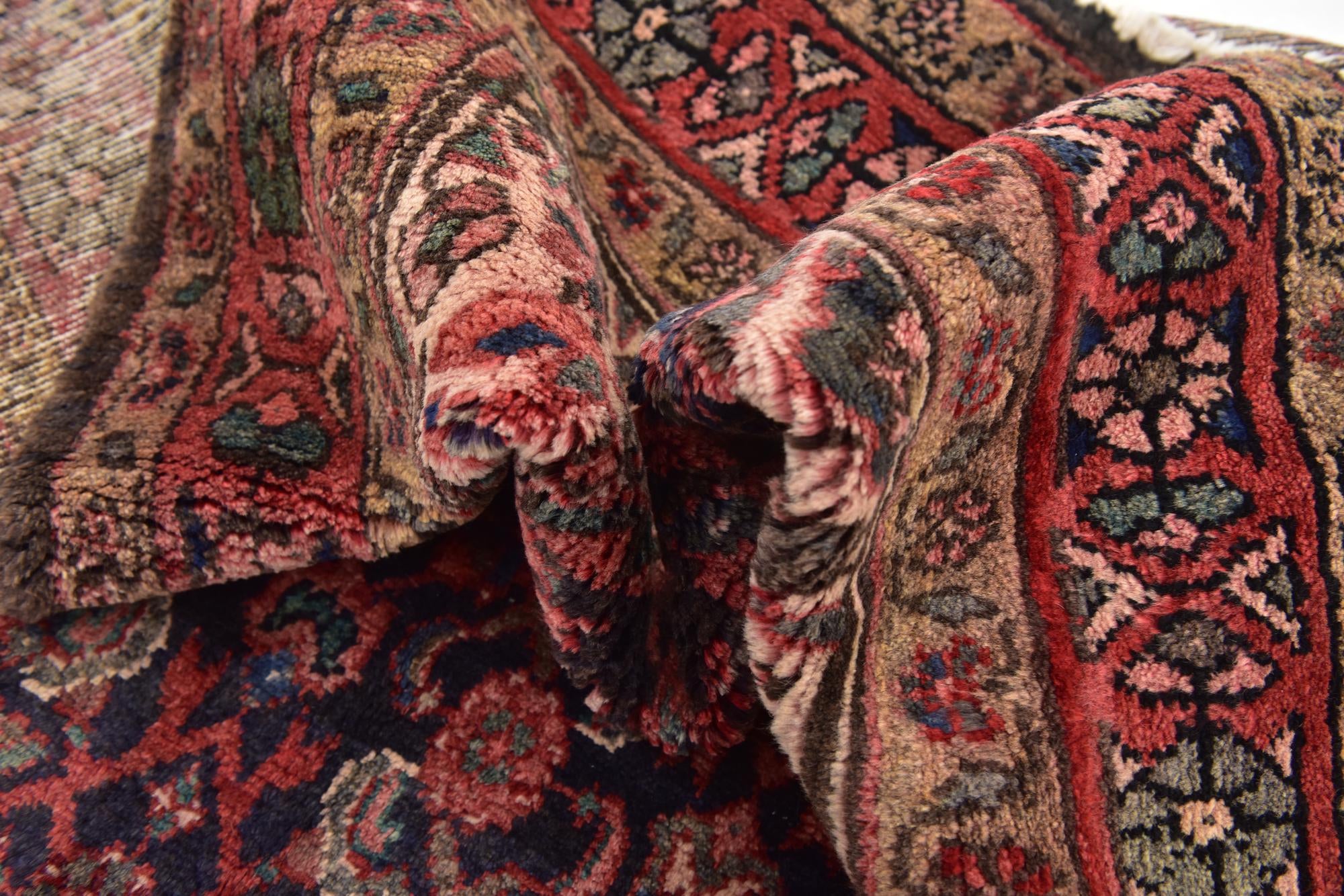 3' 9 x 10' Hand Knotted Hossainabad Persian Wool Runner Rug