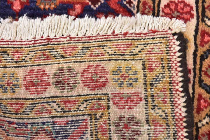 3' 9 x 9' 9 Hand Knotted Hossainabad Persian Wool Runner Rug