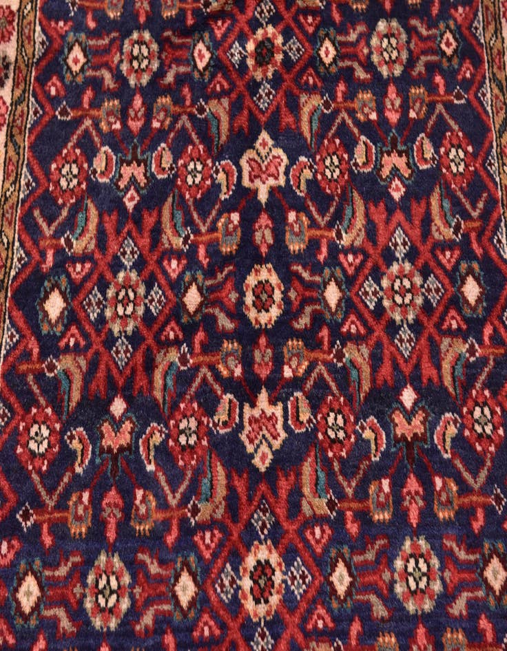 Detail image of 3' 9 x 9' 9  Hand Knotted Hossainabad Persian Wool Runner Rug