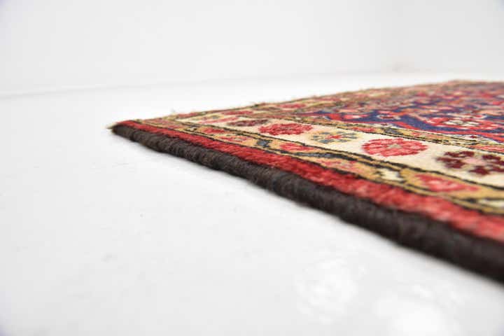 3' 9 x 9' 9 Hand Knotted Hossainabad Persian Wool Runner Rug