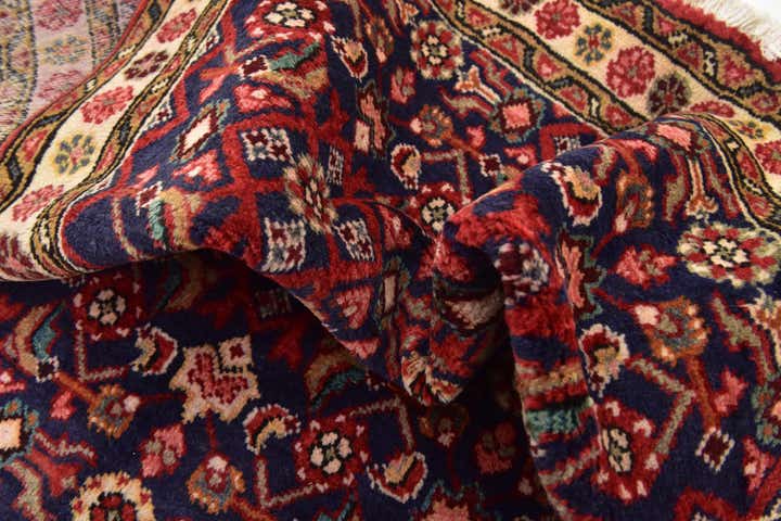 3' 9 x 9' 9 Hand Knotted Hossainabad Persian Wool Runner Rug
