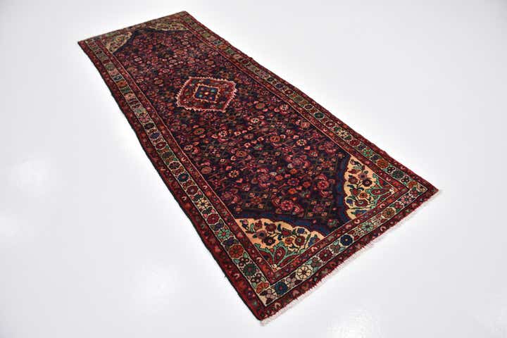 3' 5 x 9' 5 Hand Knotted Hossainabad Persian Wool Runner Rug