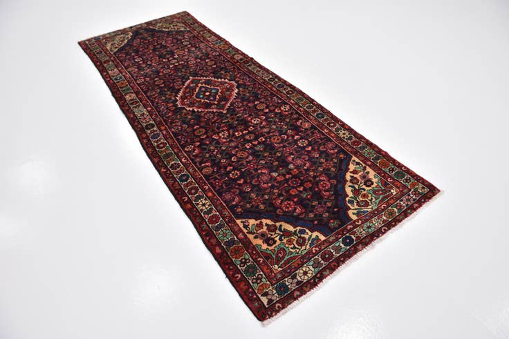 Detail image of 3' 5 x 9' 5 Hand Knotted Hossainabad Persian Wool Runner Rug