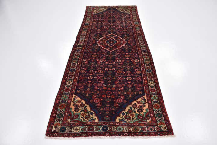 3' 5 x 9' 5 Hand Knotted Hossainabad Persian Wool Runner Rug