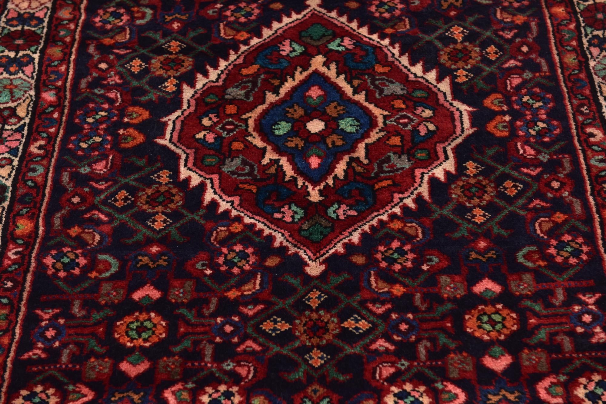 105cm x 285cm anudado a mano Hossainabad Alfombra Persa Lana Pasillera