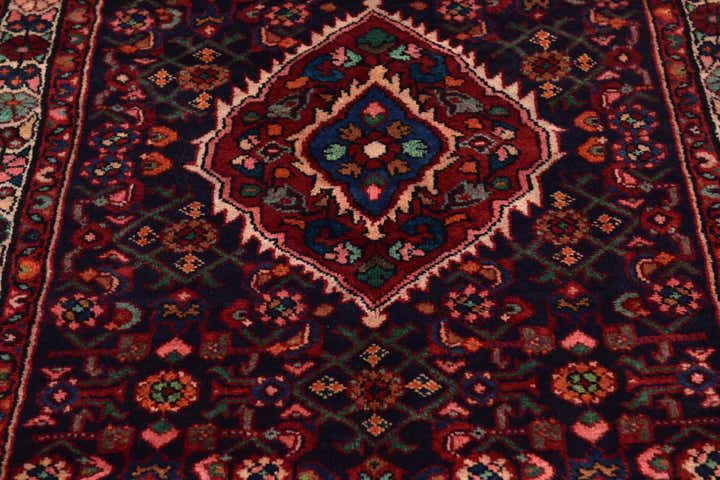 3' 5 x 9' 5 Hand Knotted Hossainabad Persian Wool Runner Rug