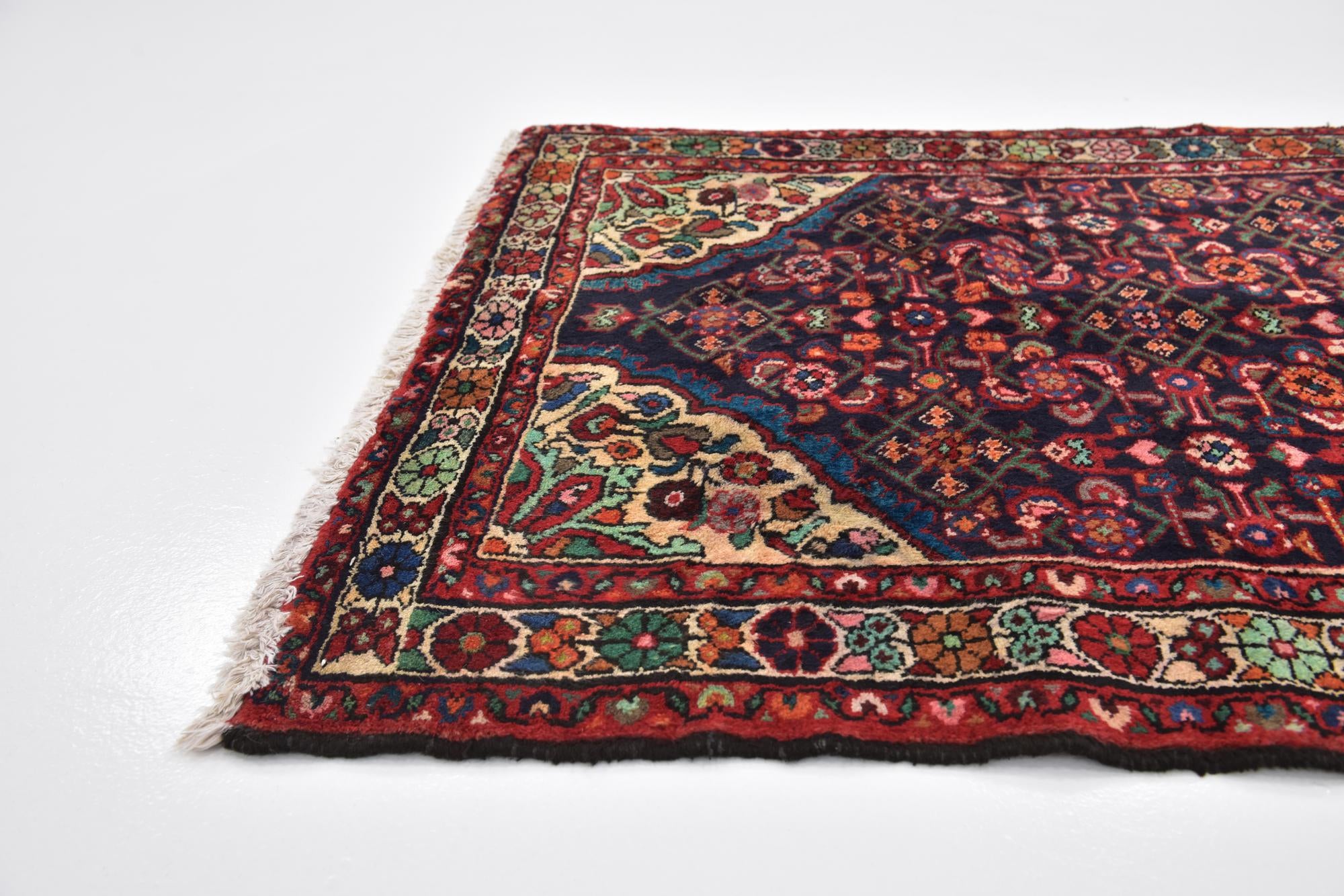 105cm x 285cm anudado a mano Hossainabad Alfombra Persa Lana Pasillera