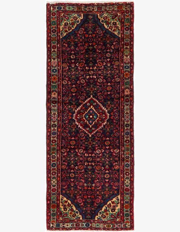 3' 5 x 9' 5 Hand Knotted Hossainabad Persian Wool Runner Rug