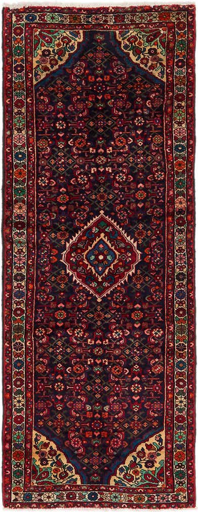 3' 5 x 9' 5 Hand Knotted Hossainabad Persian Wool Runner Rug