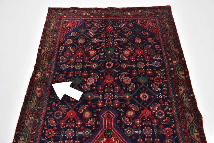 3' 10 x 9' 6 Hand Knotted Hossainabad Persian Wool Runner Rug