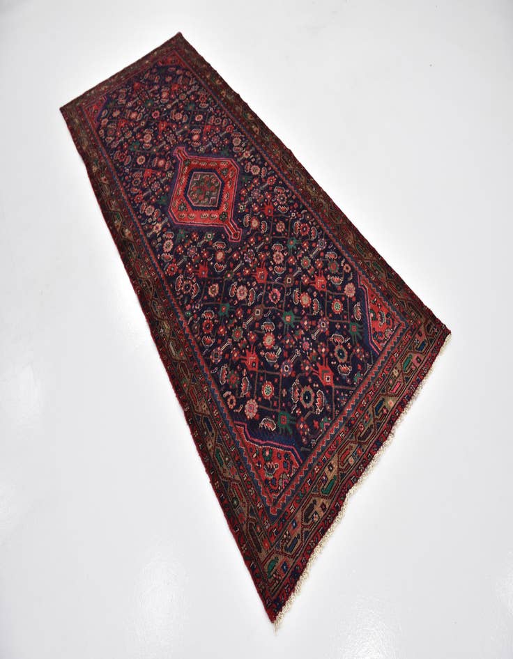 Detail image of 3' 10 x 9' 6 Hand Knotted Hossainabad Persian Wool Runner Rug