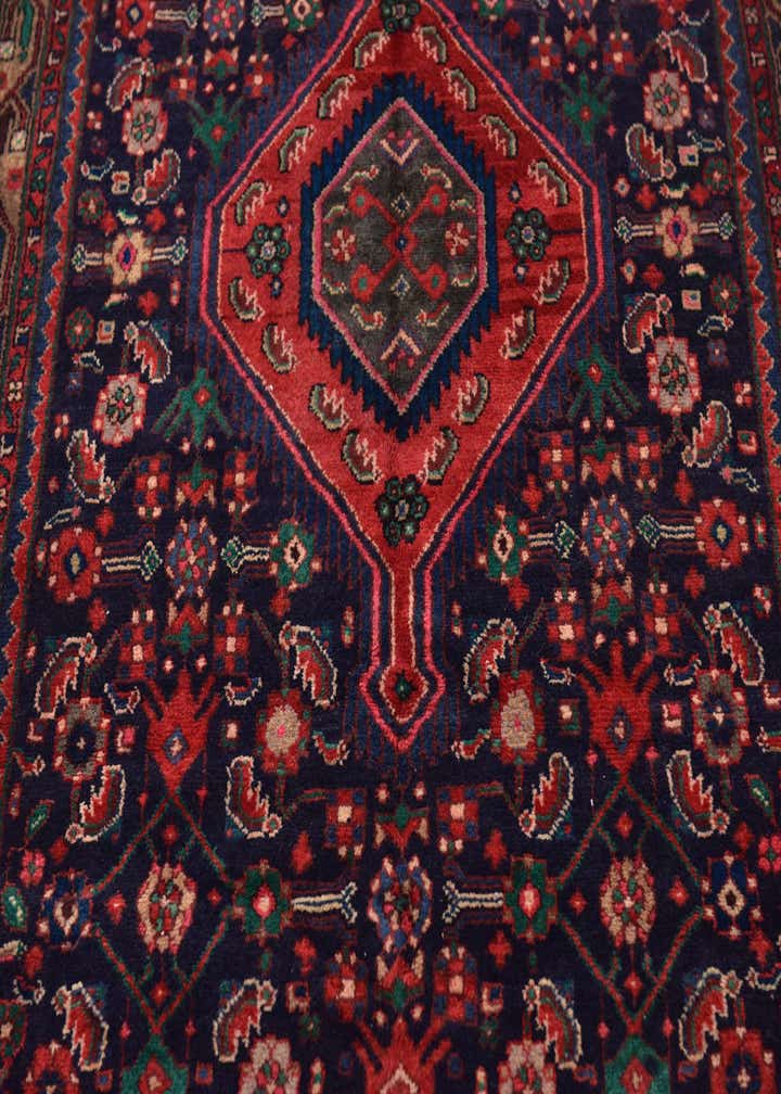 3' 10 x 9' 6 Hand Knotted Hossainabad Persian Wool Runner Rug